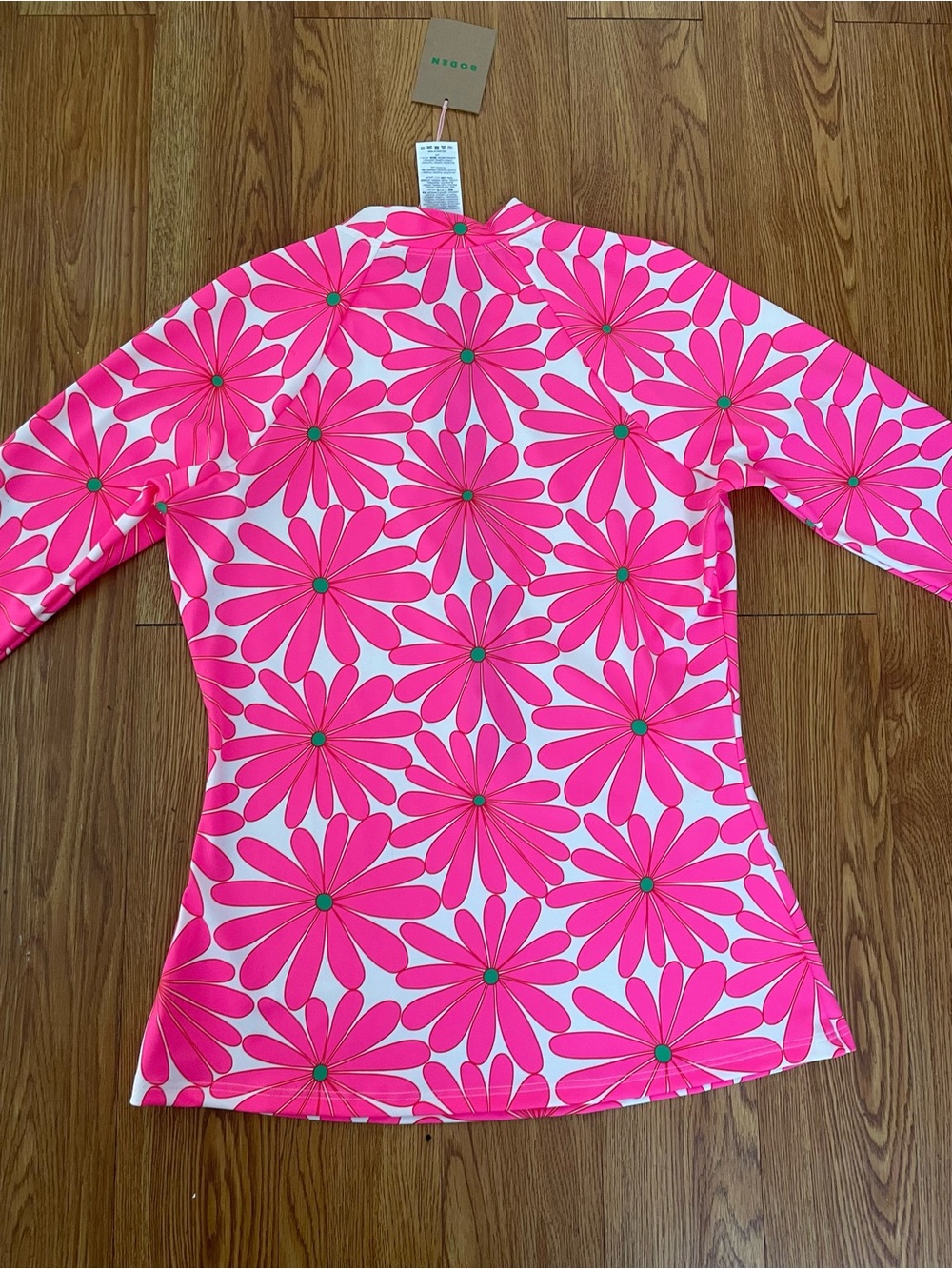 Boden Pink Long Sleeve Rash Guard Top - Picture 12 of 12